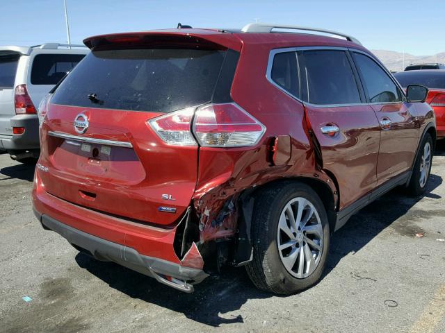 5N1AT2MT1EC775338 - 2014 NISSAN ROGUE S RED photo 4