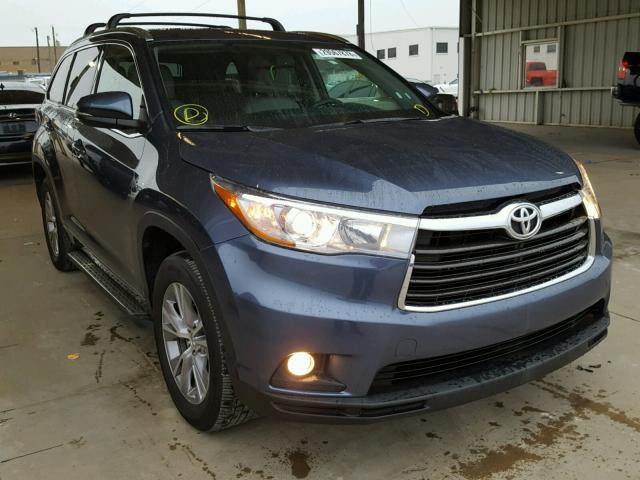 5TDKKRFH5FS050998 - 2015 TOYOTA HIGHLANDER BLUE photo 1