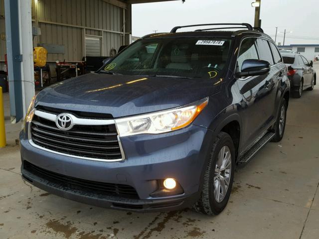 5TDKKRFH5FS050998 - 2015 TOYOTA HIGHLANDER BLUE photo 2