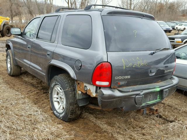 1B4HS48N72F114076 - 2002 DODGE DURANGO SL BLACK photo 3