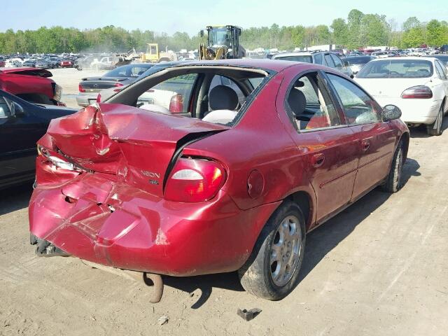 1B3ES56C45D166313 - 2005 DODGE NEON SXT BURGUNDY photo 4