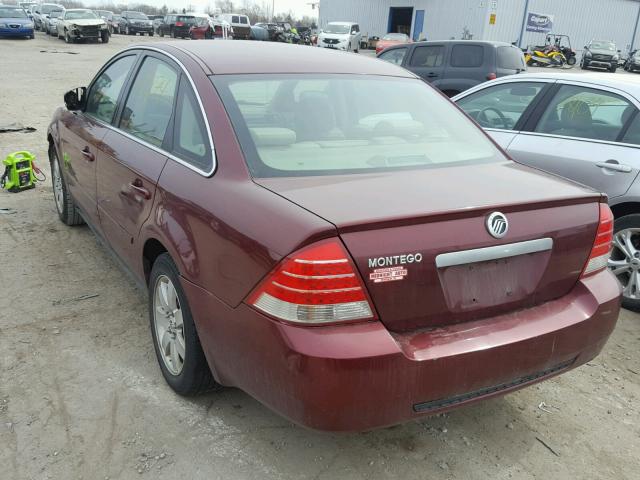 1MEFM40155G612917 - 2005 MERCURY MONTEGO LU MAROON photo 3