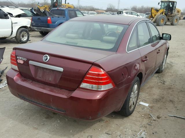 1MEFM40155G612917 - 2005 MERCURY MONTEGO LU MAROON photo 4