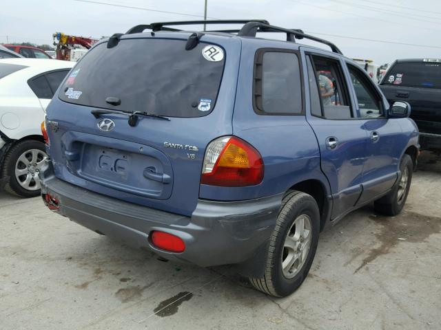 KM8SC13D53U403193 - 2003 HYUNDAI SANTA FE G BLUE photo 4