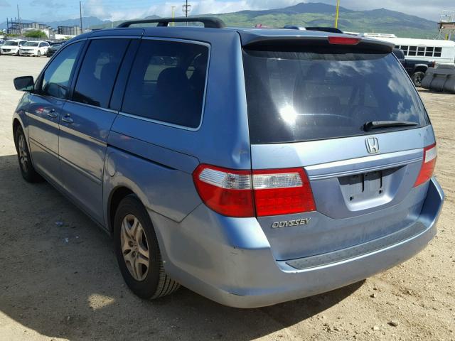 5FNRL38747B080173 - 2007 HONDA ODYSSEY EX BLUE photo 3