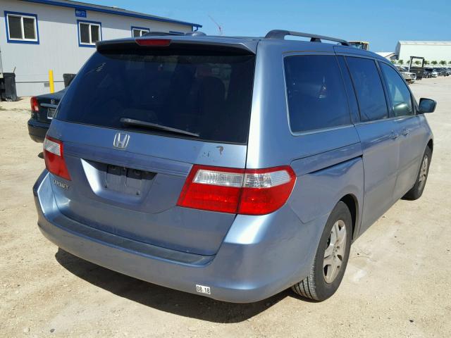 5FNRL38747B080173 - 2007 HONDA ODYSSEY EX BLUE photo 4