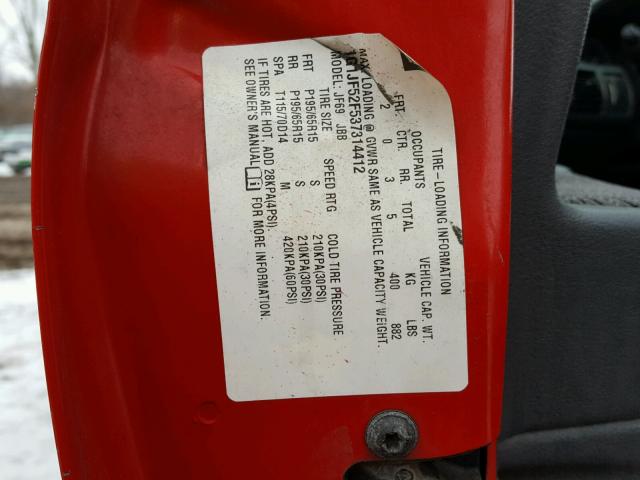 1G1JF52F537314412 - 2003 CHEVROLET CAVALIER L RED photo 10