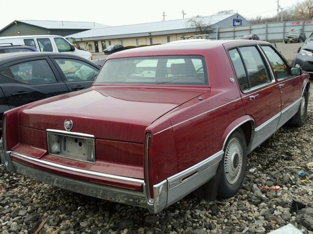 1G6CD53B0P4314717 - 1993 CADILLAC DEVILLE RED photo 4