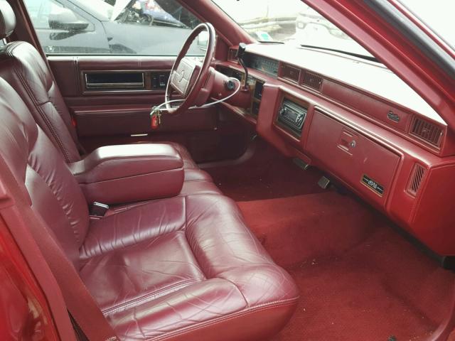 1G6CD53B0P4314717 - 1993 CADILLAC DEVILLE RED photo 5