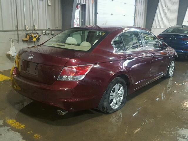 1HGCP2F47AA155771 - 2010 HONDA ACCORD LX- BURGUNDY photo 4