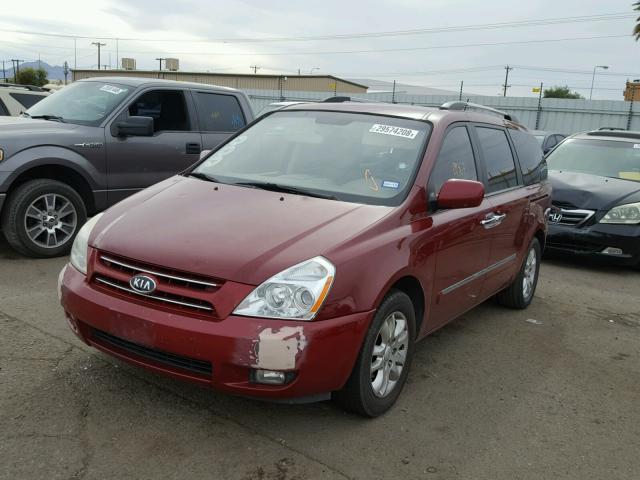 KNDMH4C30A6328394 - 2010 KIA SEDONA EX RED photo 2