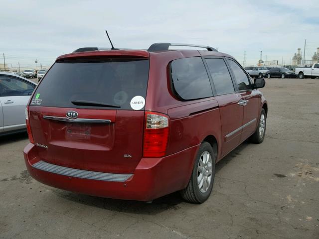 KNDMH4C30A6328394 - 2010 KIA SEDONA EX RED photo 4