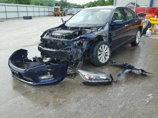 1HGCR3F84DA030296 - 2013 HONDA ACCORD EXL BLUE photo 2