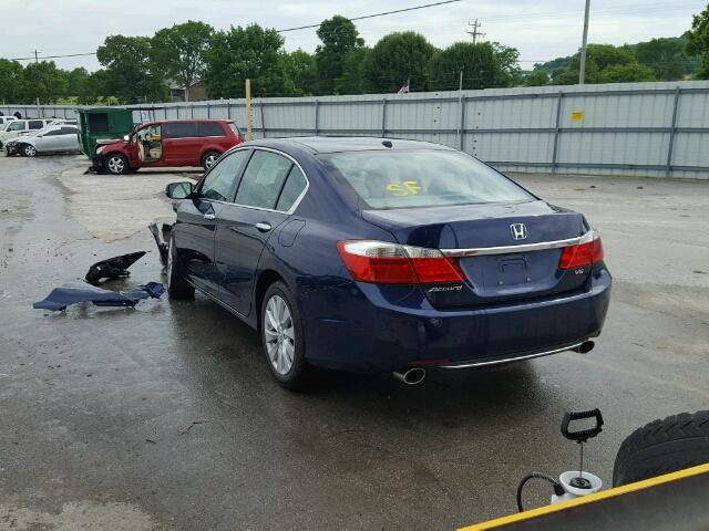 1HGCR3F84DA030296 - 2013 HONDA ACCORD EXL BLUE photo 3