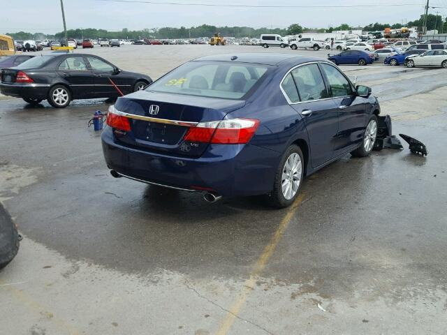 1HGCR3F84DA030296 - 2013 HONDA ACCORD EXL BLUE photo 4