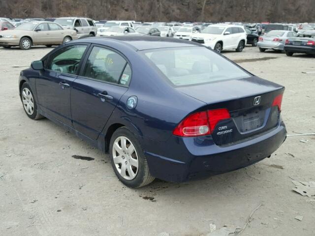 1HGFA16527L005582 - 2007 HONDA CIVIC LX BLUE photo 3