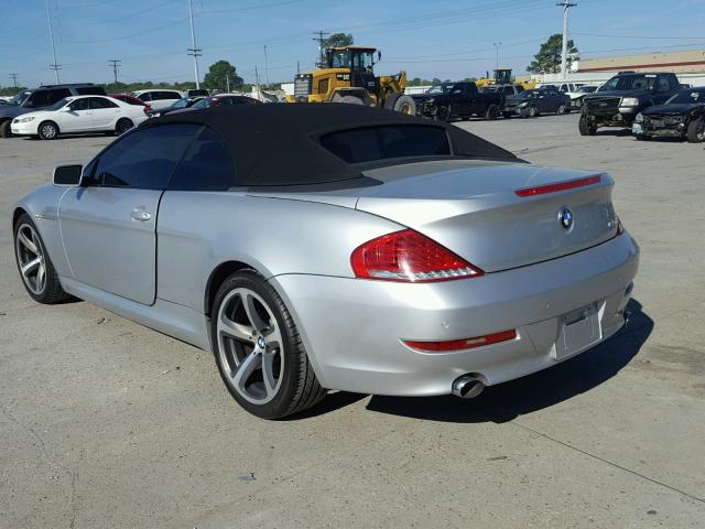WBAEB53528CX61415 - 2008 BMW 650 I SILVER photo 3