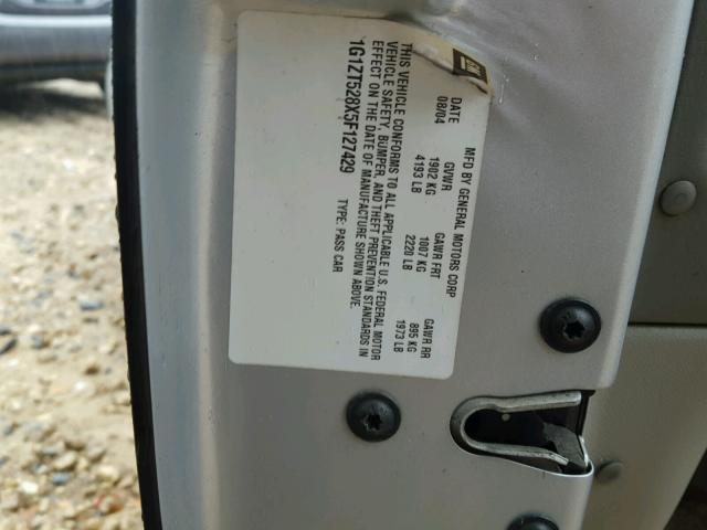 1G1ZT528X5F127429 - 2005 CHEVROLET MALIBU LS 银色 照片 10