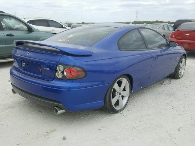 6G2VX12U86L818646 - 2006 PONTIAC GTO BLUE photo 4