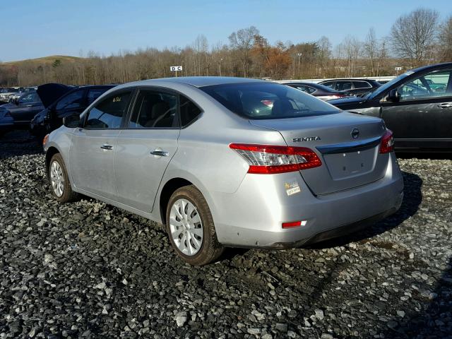 3N1AB7AP9FY350098 - 2015 NISSAN SENTRA S SILVER photo 3