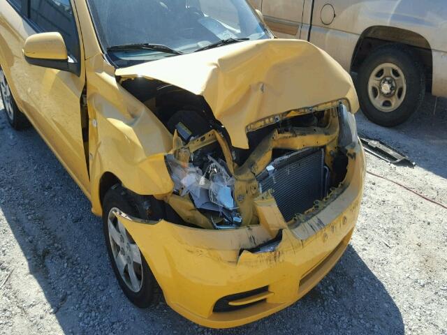 KL1TD56648B093140 - 2008 CHEVROLET AVEO BASE Jaune photo 9