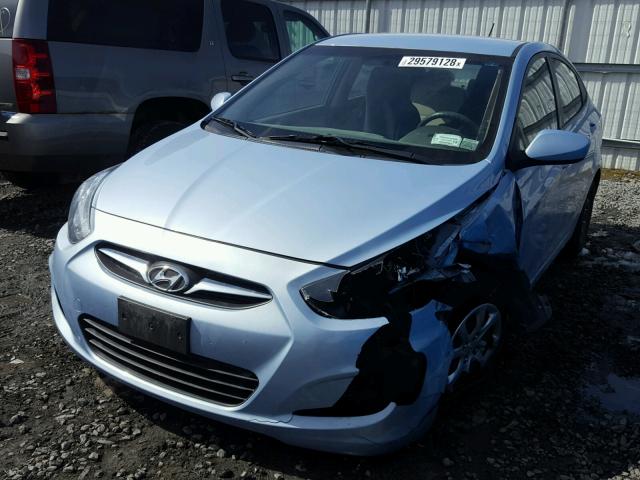 KMHCT4AE3EU703531 - 2014 HYUNDAI ACCENT GLS BLUE photo 2