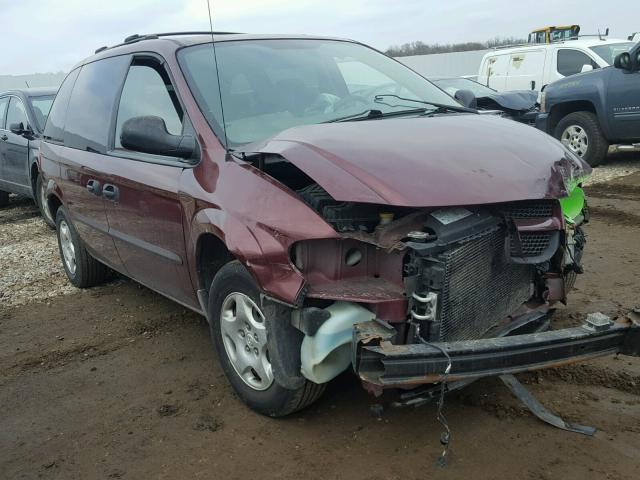 1B4GP25R12B727147 - 2002 DODGE CARAVAN SE MAROON photo 1