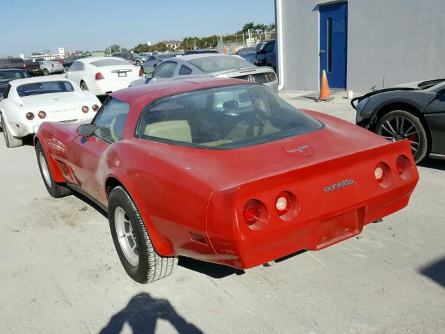 1Z878AS411649 - 1980 CHEVROLET CORVETTE RED photo 3