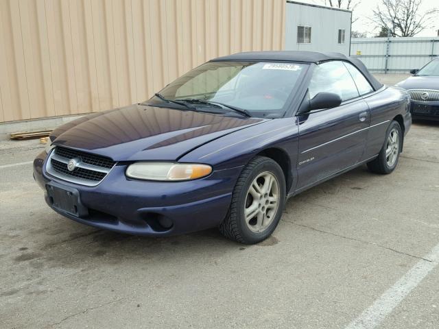 3C3EL45H3VT582791 - 1997 CHRYSLER SEBRING JX BLUE photo 2