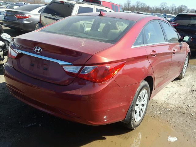 5NPEB4AC7CH380641 - 2012 HYUNDAI SONATA GLS MAROON photo 4