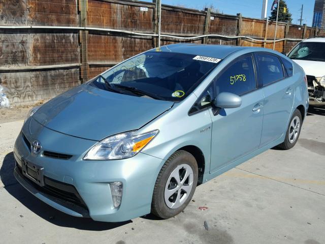 JTDKN3DU4D1722113 - 2013 TOYOTA PRIUS BLUE photo 2