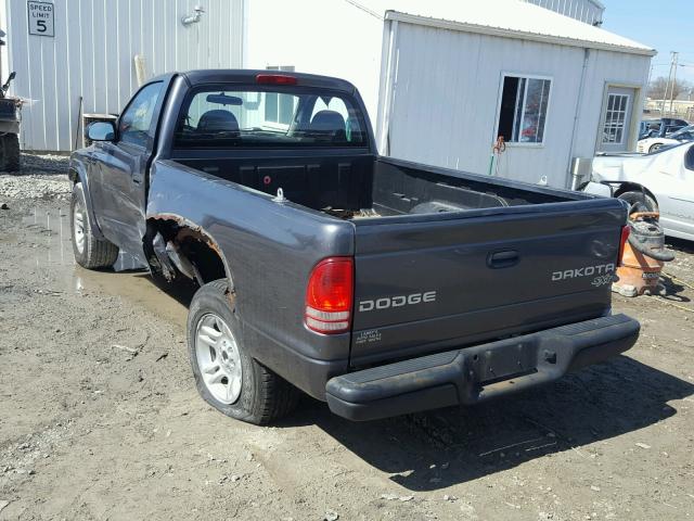 1D7FL16X73S314089 - 2003 DODGE DAKOTA SXT GRAY photo 3