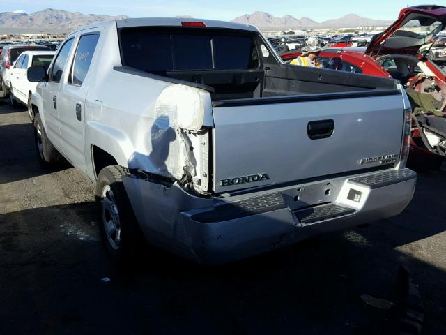 2HJYK16278H539861 - 2008 HONDA RIDGELINE SILVER photo 3