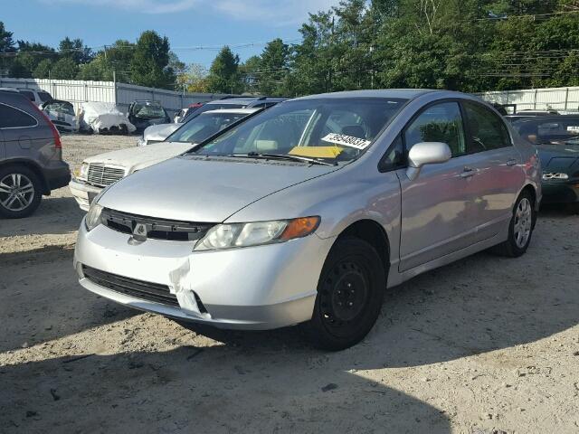 1HGFA16576L007939 - 2006 HONDA CIVIC LX SILVER photo 2