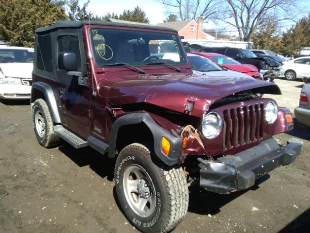 1J4FA29103P316664 - 2003 JEEP WRANGLER / MAROON photo 1