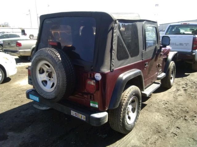 1J4FA29103P316664 - 2003 JEEP WRANGLER / MAROON photo 4