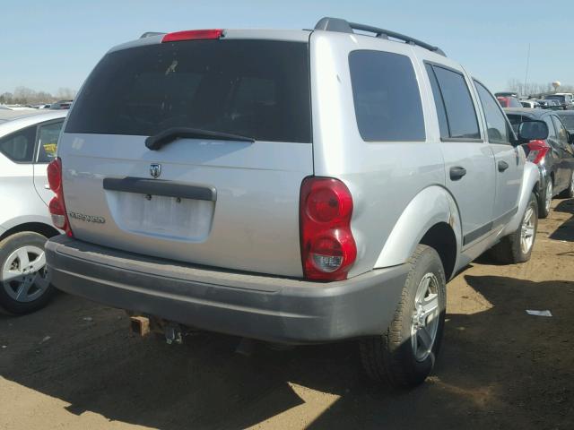 1D4HB38N36F121614 - 2006 DODGE DURANGO SX SILVER photo 4