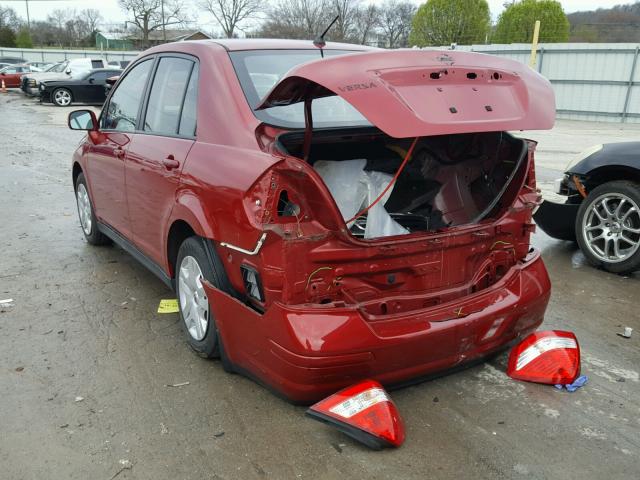 3N1BC1AP0AL372804 - 2010 NISSAN VERSA S RED photo 3