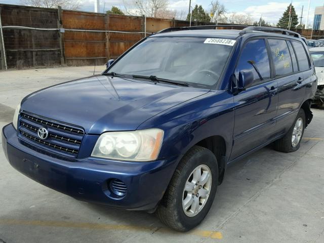 JTEHF21A130108681 - 2003 TOYOTA HIGHLANDER BLUE photo 2