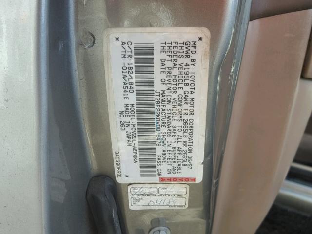 JT2BF22K0V0076478 - 1997 TOYOTA CAMRY LE GOLD photo 10