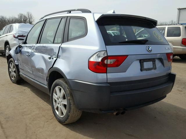 WBXPA73444WA77546 - 2004 BMW X3 2.5I BLUE photo 3