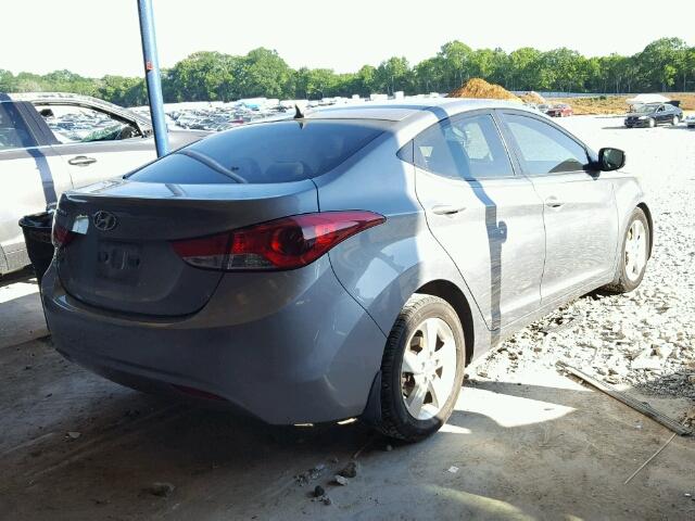 KMHDH4AE8DU582127 - 2013 HYUNDAI ELANTRA SILVER photo 4