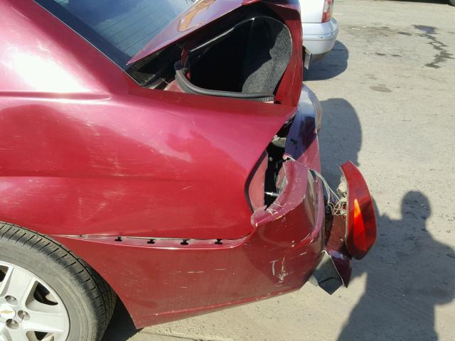 1G1ZT52875F305247 - 2005 CHEVROLET MALIBU LS წითელი ფოტო 9