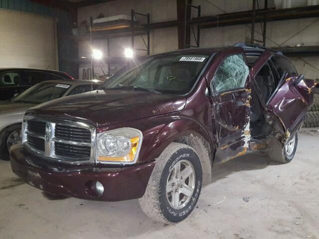 1D4HB48D75F610514 - 2005 DODGE DURANGO SL BURGUNDY photo 2