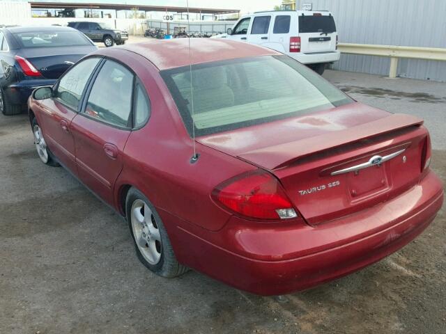 1FAFP55U31A134596 - 2001 FORD TAURUS SES RED photo 3