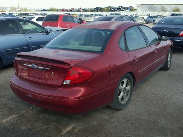 1FAFP55U31A134596 - 2001 FORD TAURUS SES RED photo 4