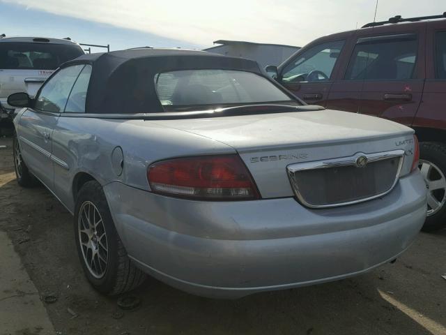 1C3EL65R02N110760 - 2002 CHRYSLER SEBRING LI SILVER photo 3