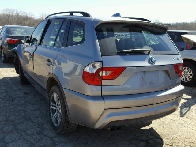 WBXPA93426WG77626 - 2006 BMW X3 3.0I SILVER photo 3