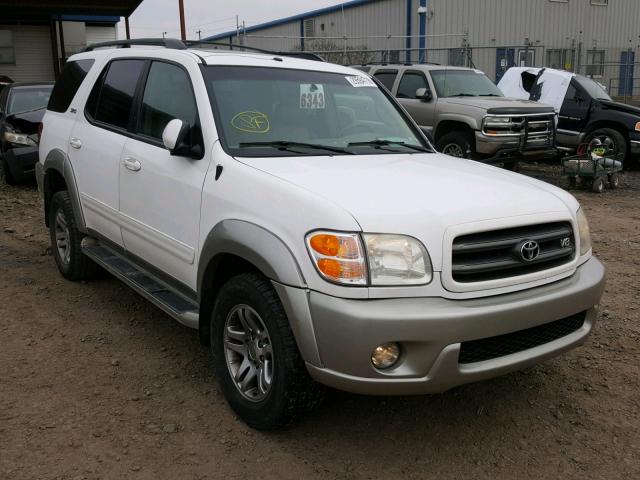 5TDBT44A23S187933 - 2003 TOYOTA SEQUOIA SR WHITE photo 1