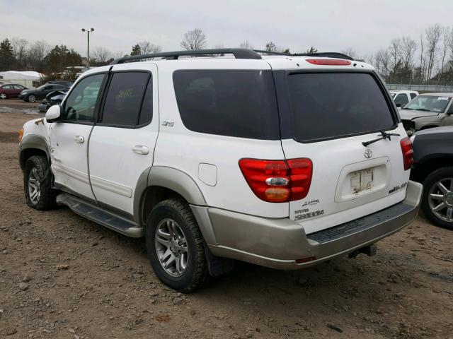 5TDBT44A23S187933 - 2003 TOYOTA SEQUOIA SR WHITE photo 3